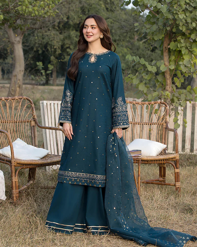 DHANAK 3PC  EMBROIDERED DRESS PQ-765