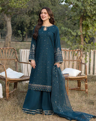 DHANAK 3PC  EMBROIDERED DRESS PQ-765