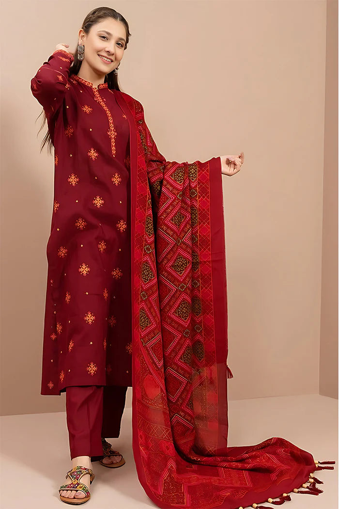 3PC DHANAK EMBROIDERED PQ-68