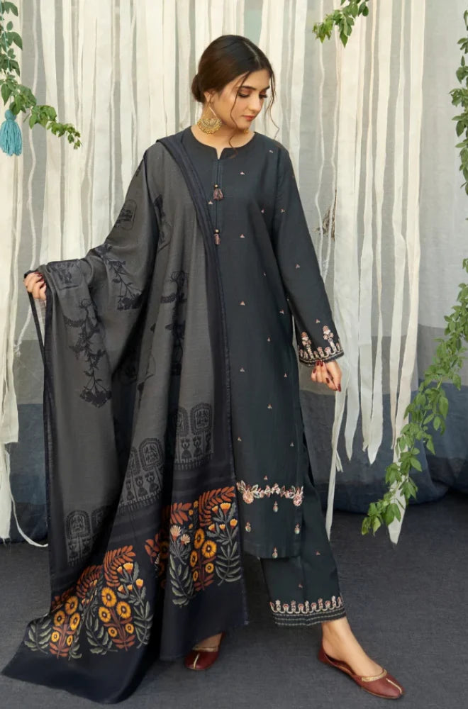DHANAK 3PC EMBROIDERED DHANAK DRESS PQ-761