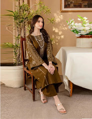 2PC EMBROIDERED DHANAK DRESS PQ - 385