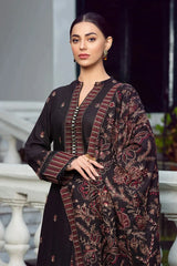 3PC EMBROIDERED DHANAK DRESS PQ - 306