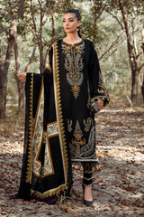 3PC EMBROIDERED DHANAK DRESS PQ - 388