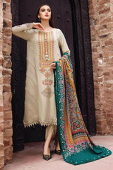 3PC EMBROIDERED DHANAK DRESS PQ - 369