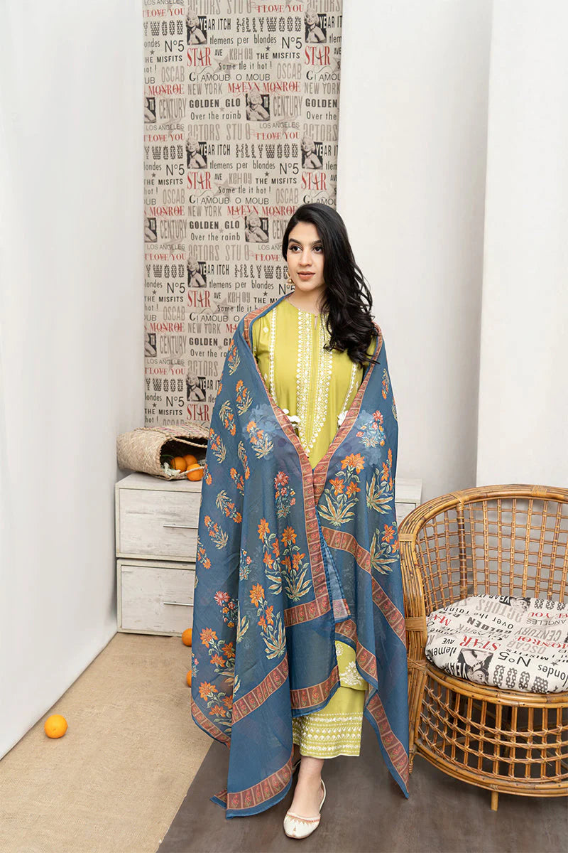 3PC DHANAK EMBROIDERED PQ-110