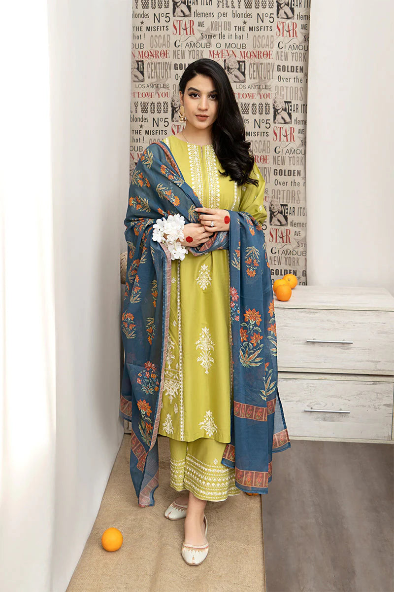 3PC DHANAK EMBROIDERED PQ-110