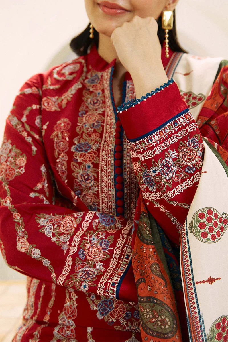 3PC EMBROIDERED DHANAK DRESS PQ - 319