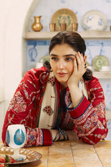 3PC EMBROIDERED DHANAK DRESS PQ - 319