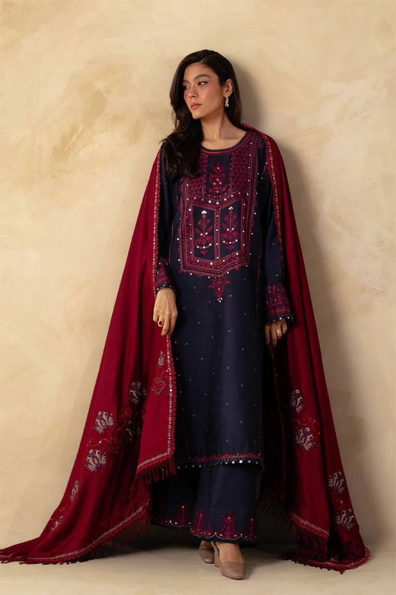 3PC DHANAK EMBROIDERED PQ-80B