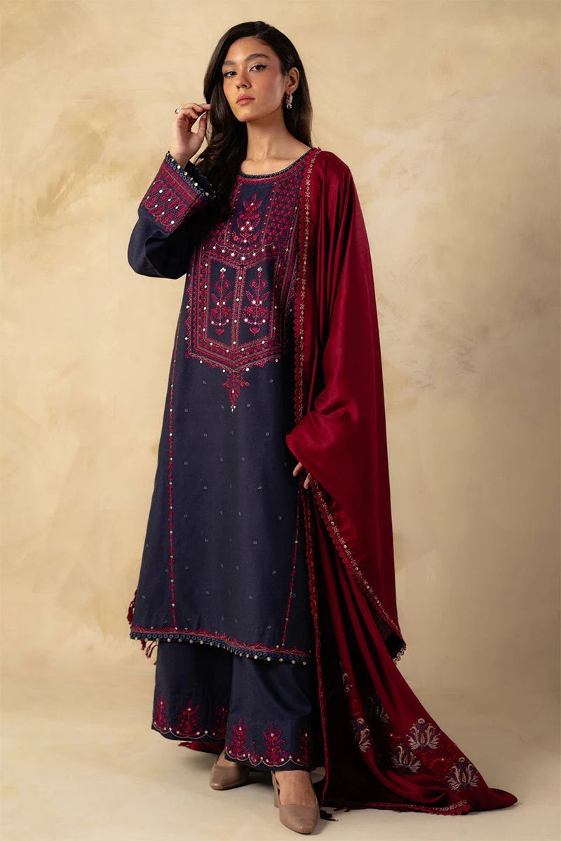 3PC DHANAK EMBROIDERED PQ-80B